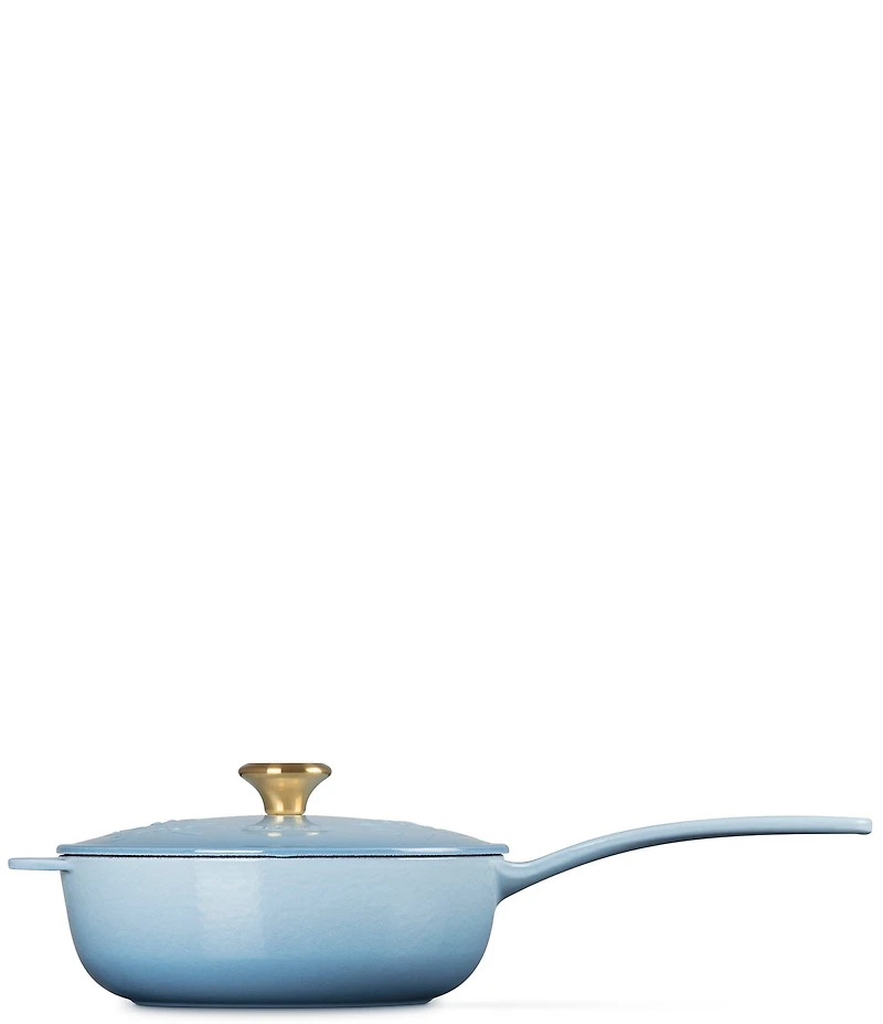 Le Creuset Enameled Cast Iron Holly Collection Traditional Saucier with Lid, 2.25 Qt.