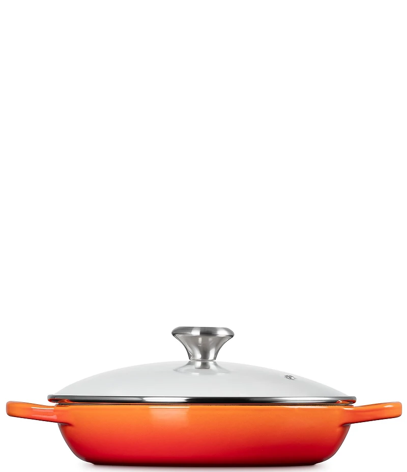 Le Creuset Enameled Cast Iron Signature Round Braiser with Glass Lid, 2.25 Qt.