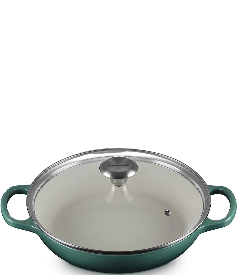 Le Creuset Enameled Cast Iron Signature Round Braiser with Glass Lid, 2.25 Qt.