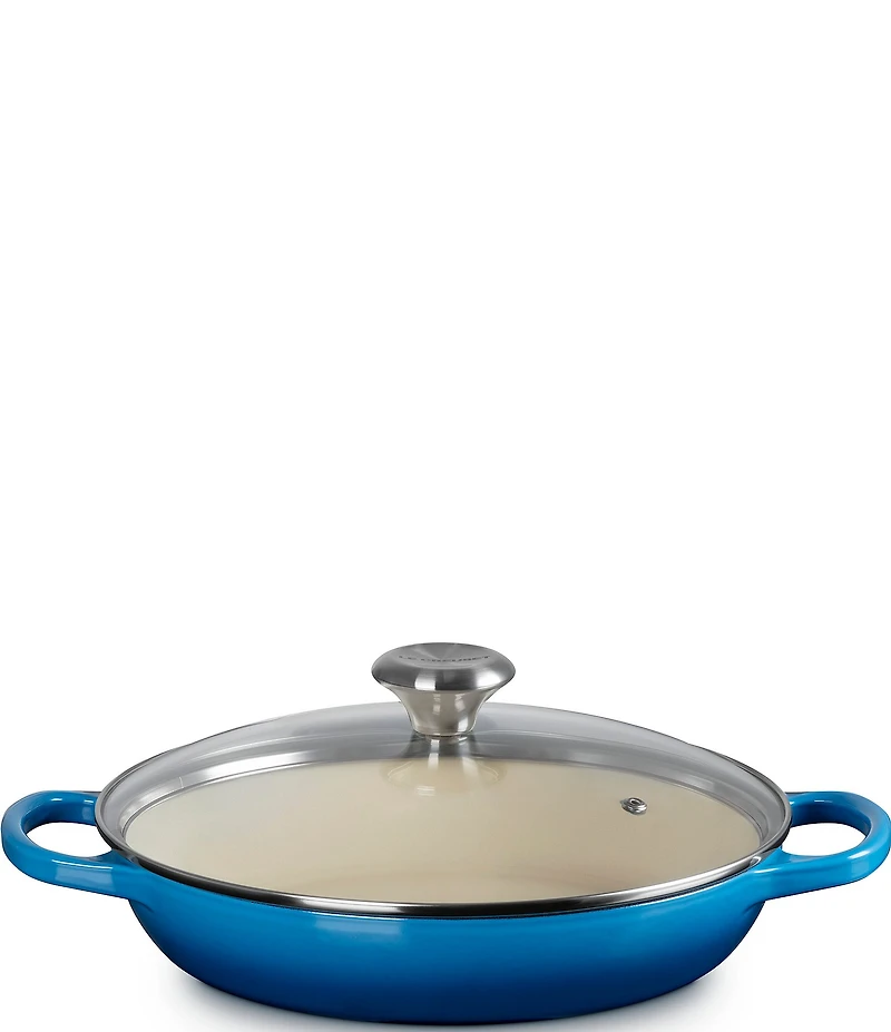 Le Creuset Enameled Cast Iron Signature Round Braiser with Glass Lid, 2.25 Qt.
