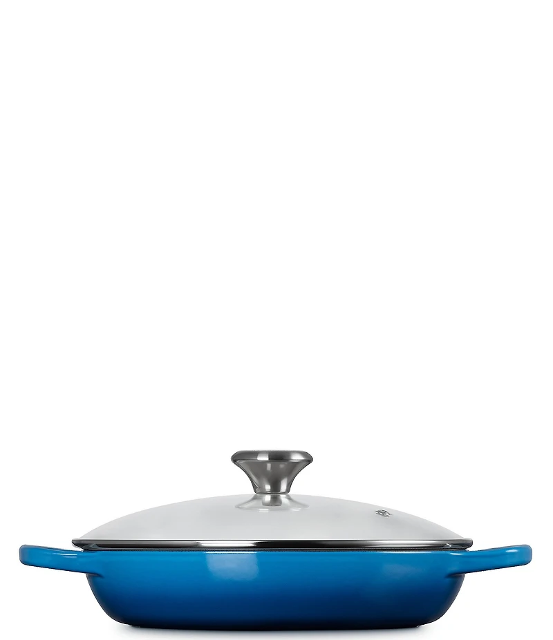 Le Creuset Enameled Cast Iron Signature Round Braiser with Glass Lid, 2.25 Qt.