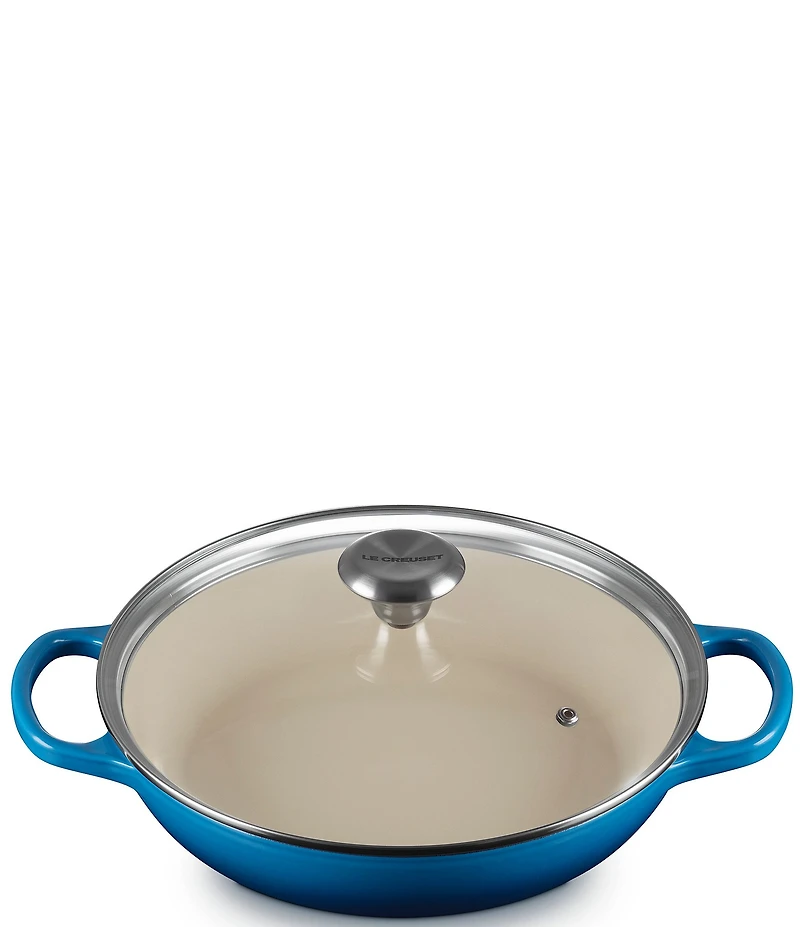 Le Creuset Enameled Cast Iron Signature Round Braiser with Glass Lid, 2.25 Qt.