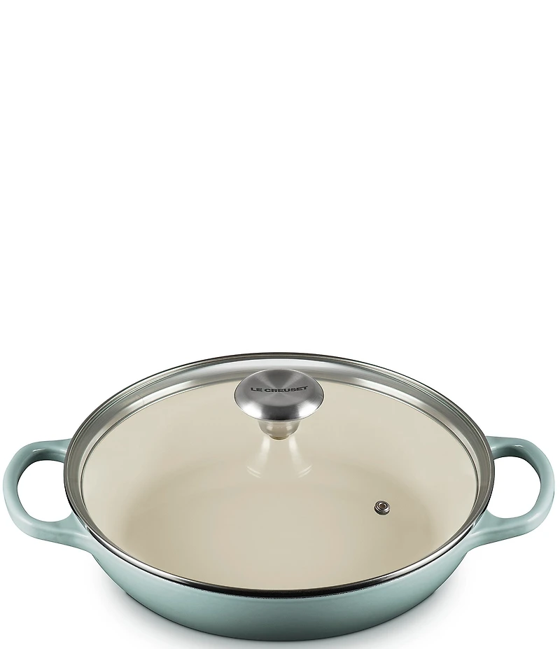 Le Creuset Enameled Cast Iron Signature Round Braiser with Glass Lid, 2.25 Qt.