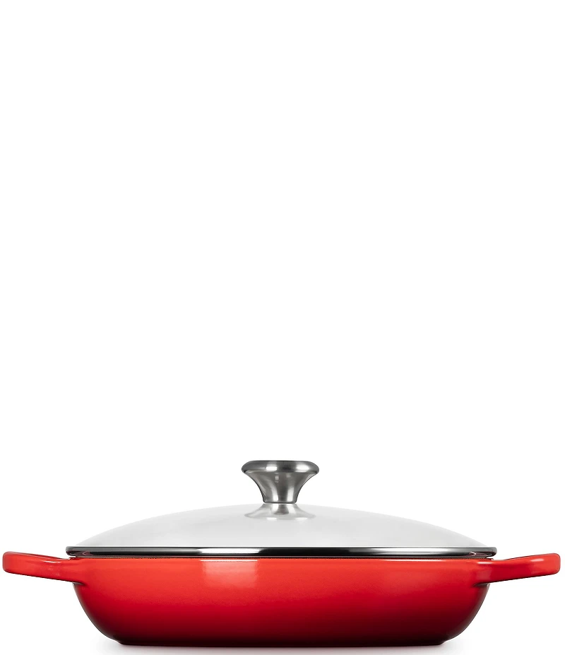 Le Creuset Enameled Cast Iron Signature Round Braiser with Glass Lid, 2.25 Qt.