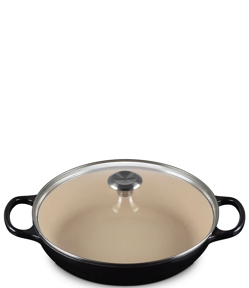 Le Creuset Enameled Cast Iron Signature Round Braiser with Glass Lid, 2.25 Qt.