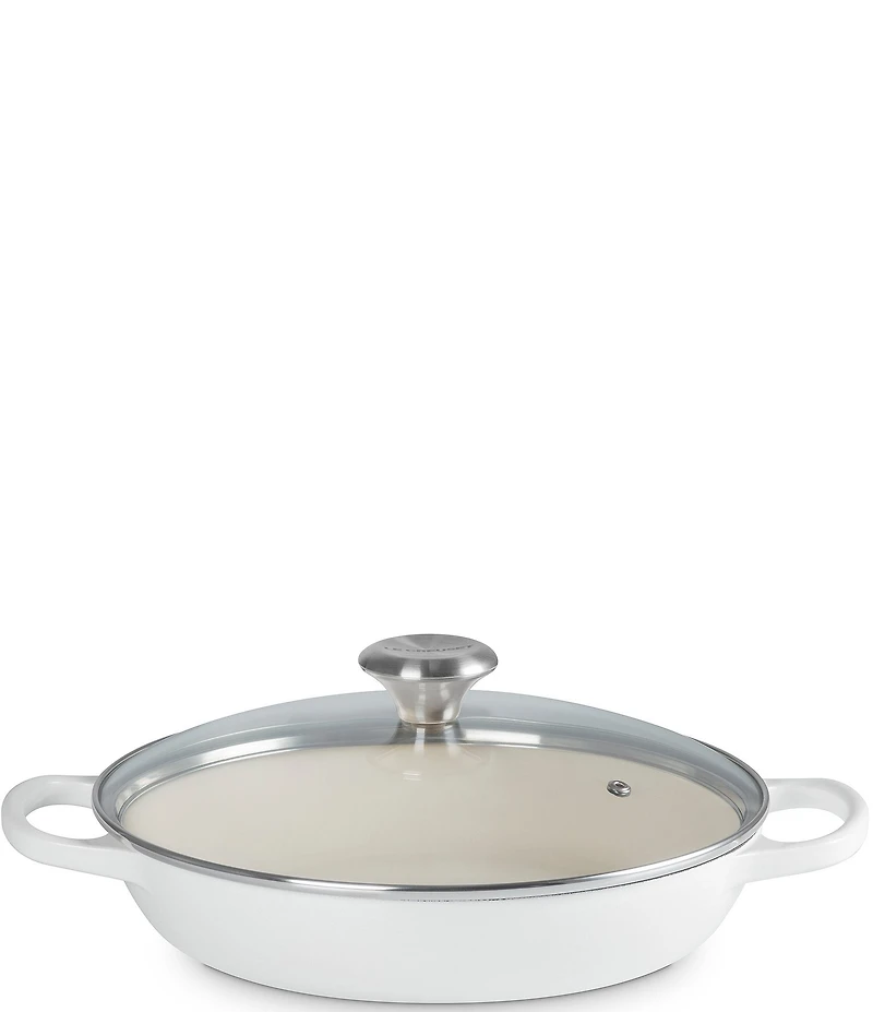 Le Creuset Enameled Cast Iron Signature Round Braiser with Glass Lid, 2.25 Qt.