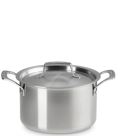 Le Creuset Essential Stainless Steel Deep Round Stockpot with Lid, 4 Qt.