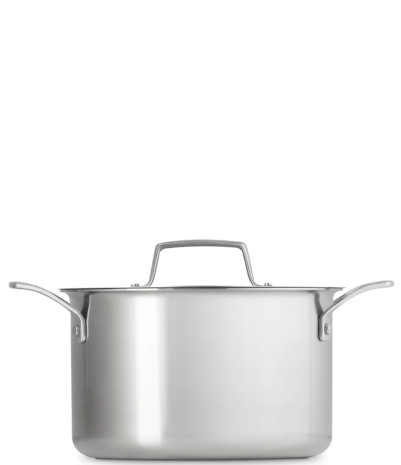 Le Creuset Essential Stainless Steel Deep Round Stockpot with Lid, 4 Qt.