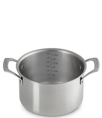 Le Creuset Essential Stainless Steel Deep Round Stockpot with Lid, 4 Qt.