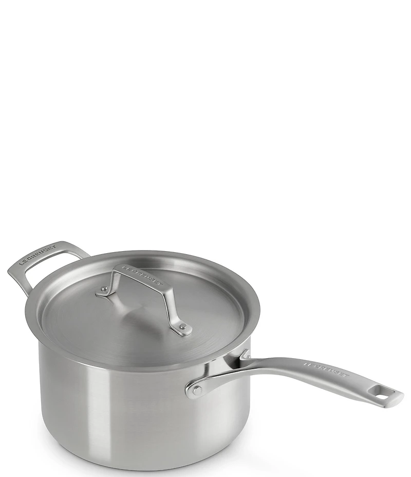 Le Creuset Essential Stainless Steel Round Saucepan with Lid