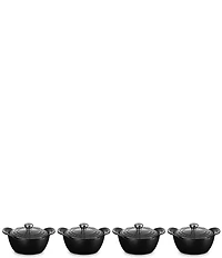 Le Creuset Gourmet Collection Enameled Cast Iron Set of 4 Covered Mini Round Cocottes