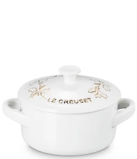 Le Creuset Holly Collection Gold Applique Mini Round Cocotte, 8 oz