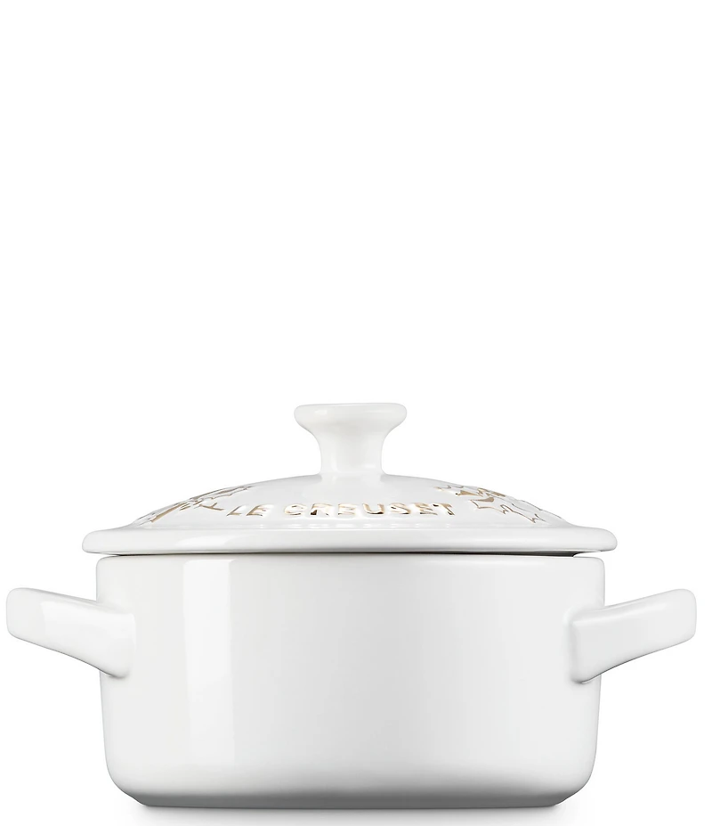 Le Creuset Holly Collection Gold Applique Mini Round Cocotte, 8 oz