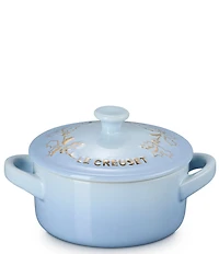 Le Creuset Holly Collection Gold Applique Mini Round Cocotte, 8 oz