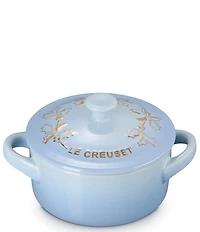 Le Creuset Holly Collection Gold Applique Mini Round Cocotte, 8 oz