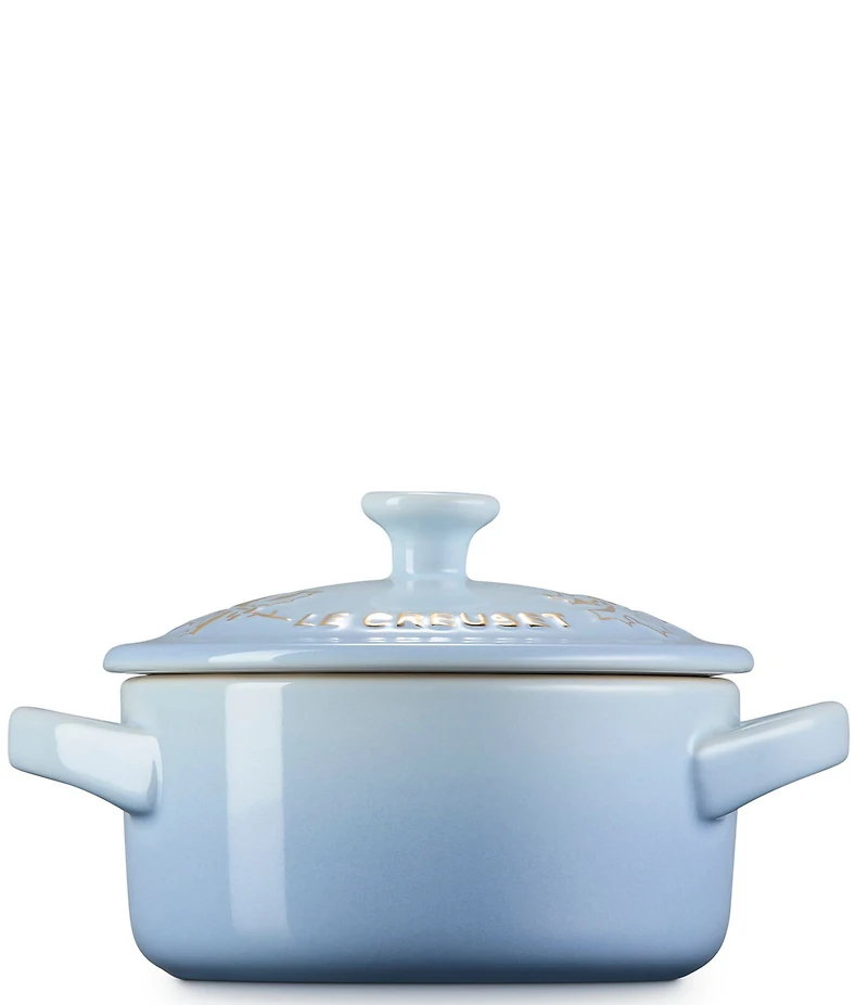 Le Creuset Holly Collection Gold Applique Mini Round Cocotte, 8 oz