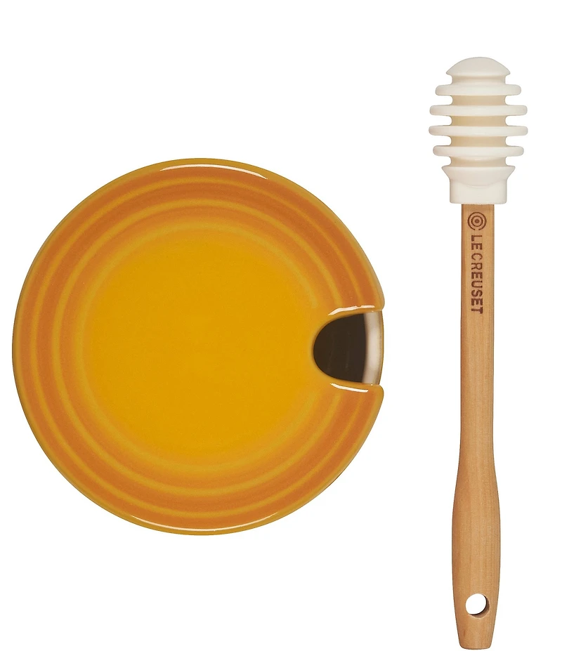 Le Creuset Honey Pot with Silicone Honey Dipper, 14-oz.