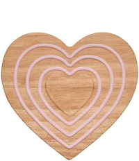 Le Creuset Magnetic Wooden Trivet Heart Pink Silicone