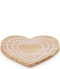 Le Creuset Magnetic Wooden Pink Silicone Heart Trivet
