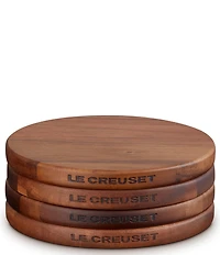 Le Creuset Set of 4 Magentic Round Wooden Trivets