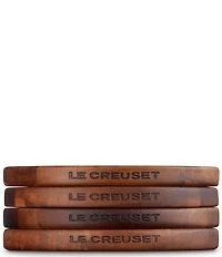 Le Creuset Set of 4 Magentic Round Wooden Trivets