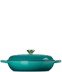 Le Creuset Signature 5-Qt. Enameled Cast Iron Braiser with Gold Stainless Steel Knob - Rhone