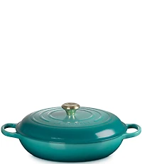 Le Creuset Signature 5-Qt. Enameled Cast Iron Braiser with Gold Stainless Steel Knob - Rhone