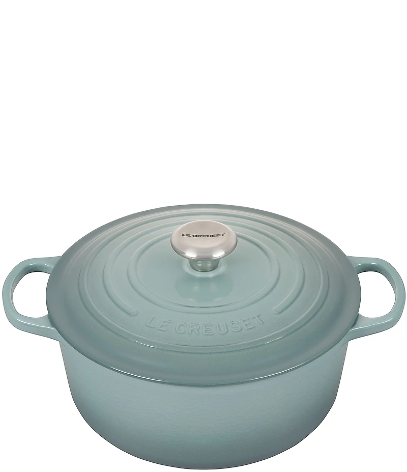 Le Creuset Signature 5.5-qt. Round Enameled Cast Iron Dutch Oven with Stainless Steel Knob, Sea Salt