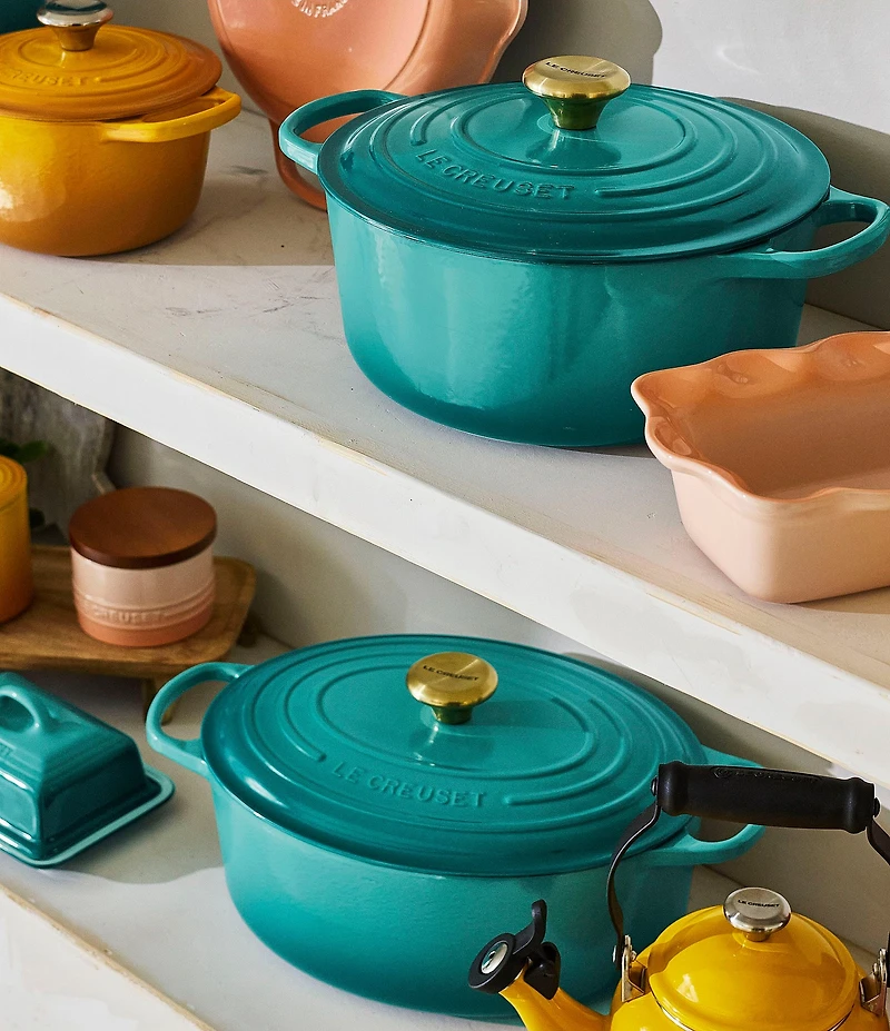 Le Creuset Signature Gold Knob Oval Enameled Cast Iron Dutch Oven, 6.5 Qt.