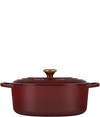 Le Creuset Signature 6.75-Quart Oval Enameled Cast Iron Dutch Oven with Gold Stainless Steel Knob