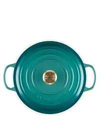 Le Creuset Signature 7.25-Quart Round Enameled Cast Iron Dutch Oven with Gold Stainless Steel Knob