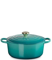 Le Creuset Signature 7.25-Quart Round Enameled Cast Iron Dutch Oven with Gold Stainless Steel Knob