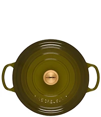 Le Creuset Signature 7.25-Quart Round Enameled Cast Iron Dutch Oven with Gold Stainless Steel Knob