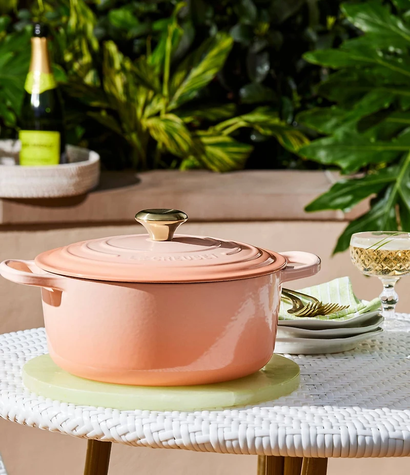 Le Creuset Signature Peche Round Enameled Cast Iron Dutch Oven, 7.25 Qt.