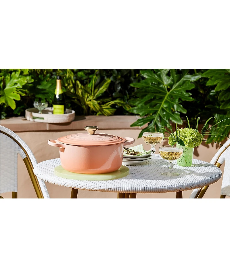 Le Creuset Signature Peche Round Enameled Cast Iron Dutch Oven, 7.25 Qt.