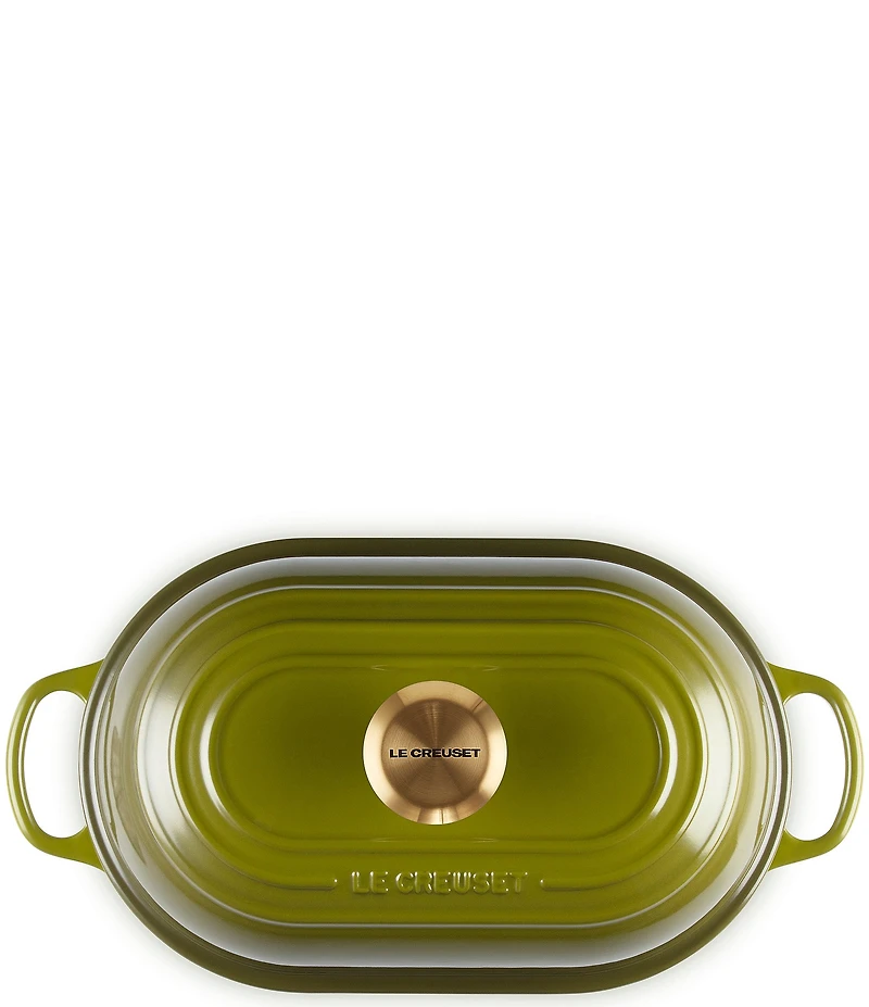 Le Creuset Signature Cast Iron Oval Bread Oven with Gold Knob, 11.5#double;