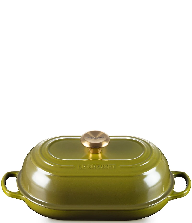 Le Creuset Signature Cast Iron Oval Bread Oven with Gold Knob, 11.5#double;
