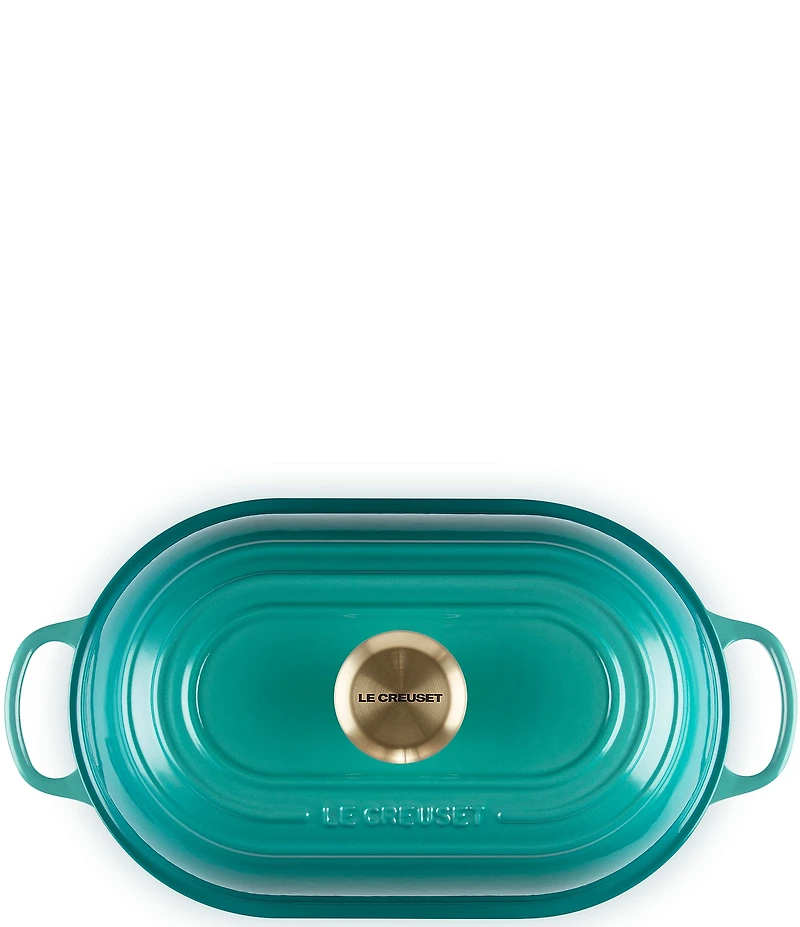 Le Creuset Signature Cast Iron Oval Bread Oven with Gold Knob, 11.5#double;
