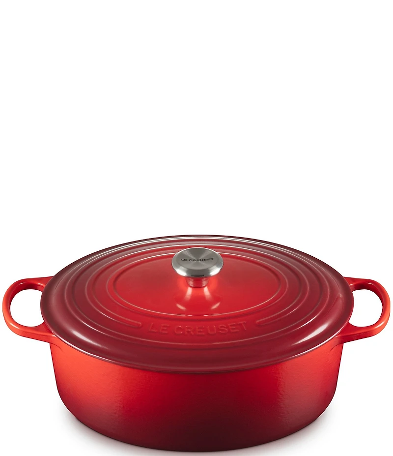 Le Creuset Signature Cast Iron Oval Oven Dutch Oven with Stainless Steel knob