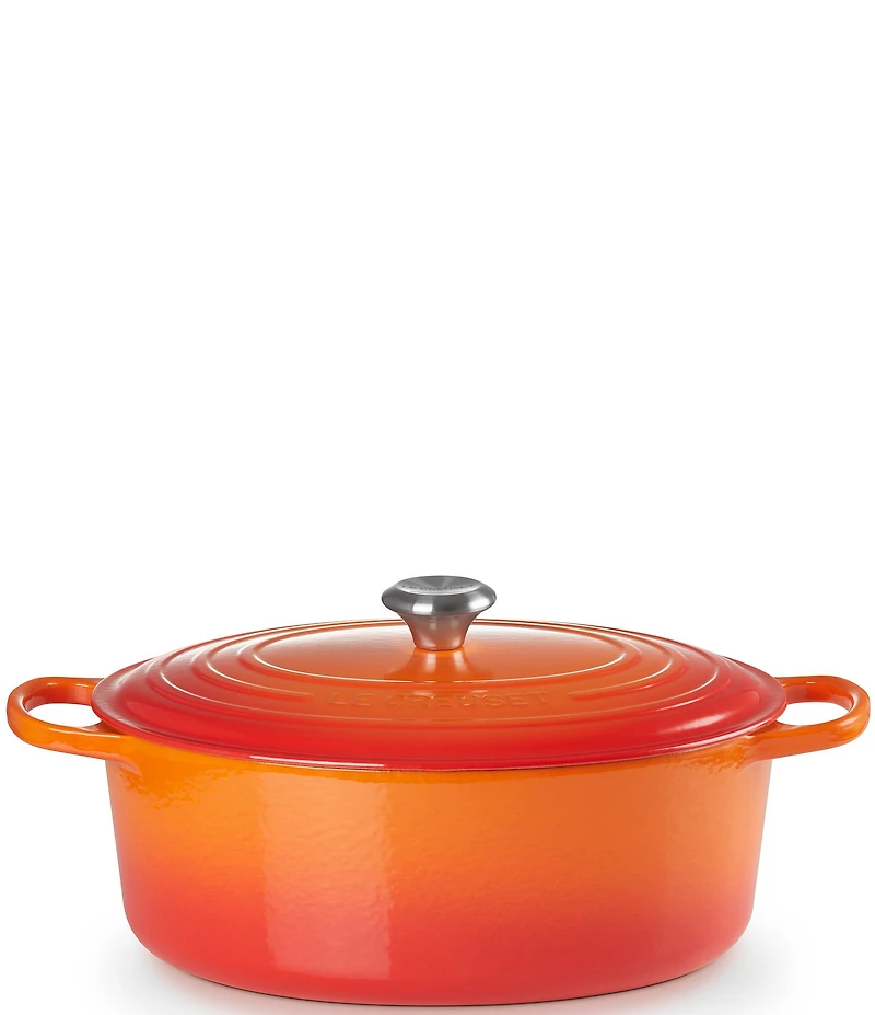 Le Creuset Signature Cast Iron Oval Oven Dutch Oven with Stainless Steel knob