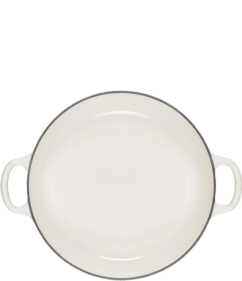 Le Creuset Signature Enameled Cast Iron White with Gold Knob Petal Braiser, 2.25qt.