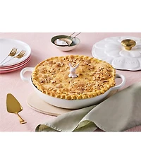 Le Creuset Signature Enameled Cast Iron White with Gold Knob Petal Braiser, 2.25qt.