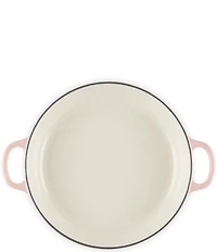 Le Creuset Signature Enameled Cast Iron White with Gold Knob Petal Braiser, 2.25qt.