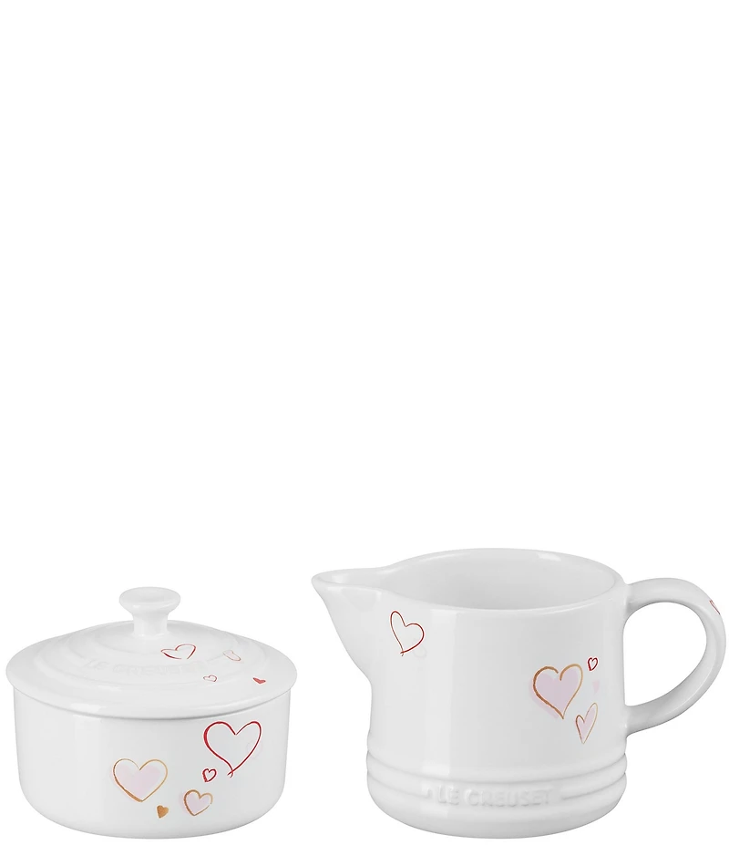 Le Creuset Signature Mon Coeur Hearts Cream and Sugar Set