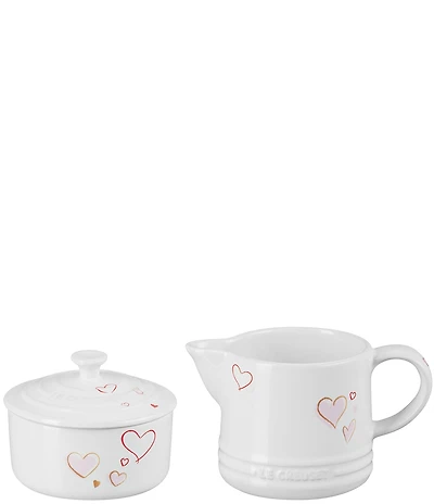 Le Creuset Signature Mon Coeur Hearts Cream and Sugar Set