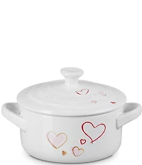 Le Creuset Stoneware Classic Round Mon Coneur Hearts Mini Cocotte, 8-oz.
