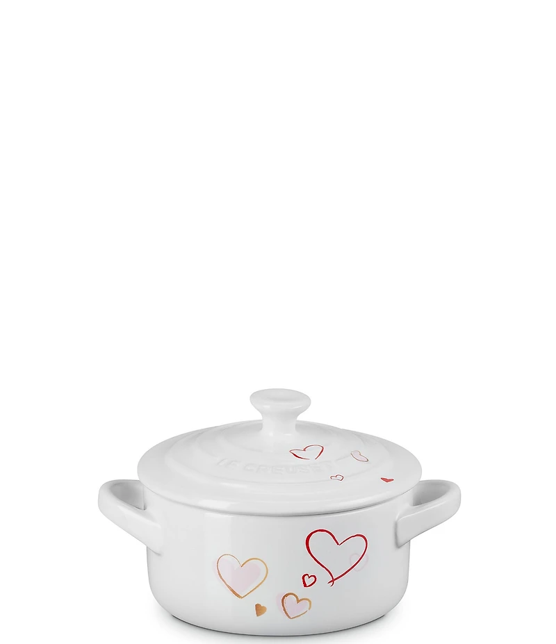 Le Creuset Stoneware Classic Round Mon Coneur Hearts Mini Cocotte, 8 oz.
