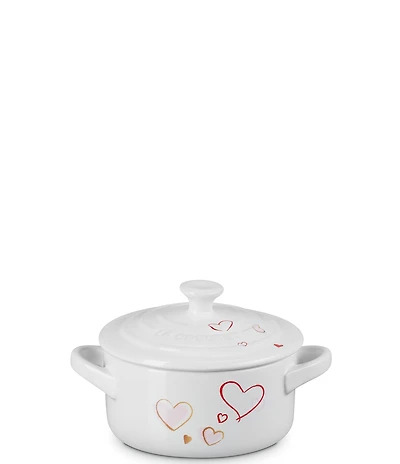 Le Creuset Stoneware Classic Round Mon Coneur Hearts Mini Cocotte, 8 oz.