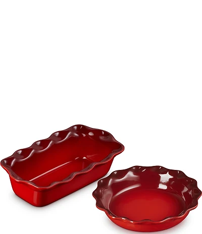 Le Creuset Stoneware Heritage Pie Dish & Fluted Loaf Pan
