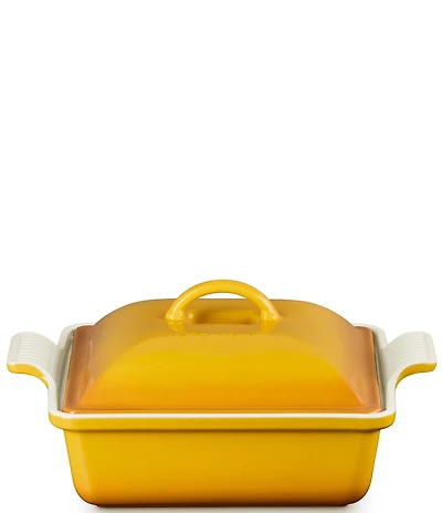 Le Creuset Stoneware Heritage Square Baking Dish With Lid, 2.5qt.